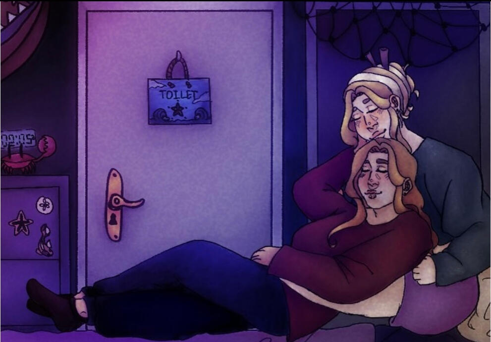 a commission of too.tired.for.this19 and my oc’s together